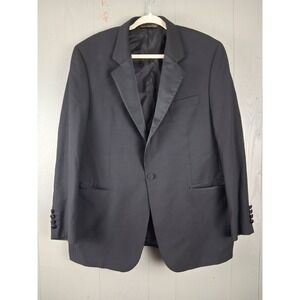 Jack Victor Blazer Jacket 44R Black Sport Coat Super 100s Italy Canada